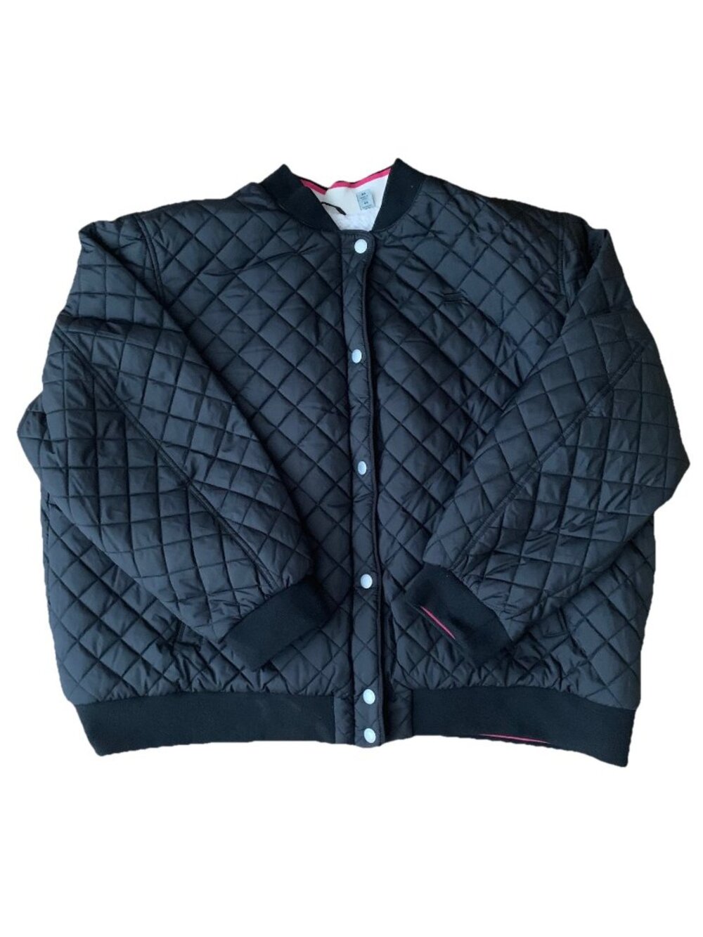 Levi’s Womens Size 4X Diamond Quilted Bomber Jacket Zip Front Lined Black